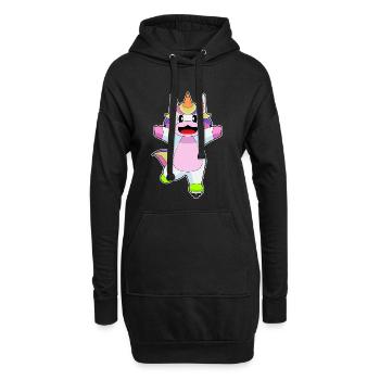 Patins en ligne Unicorn Patins en ligne - Sweat-shirt à capuche long Femme - noir - Devant