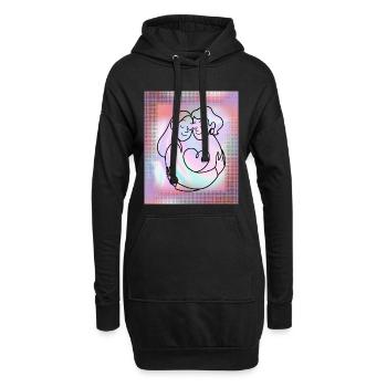 Lieblingsmensch-Mutter-Tochter-Schwester-Freundin - Hoodie-Kleid - Schwarz - Vorne