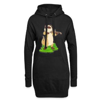 Musicien de suricate Musique de violon - Sweat-shirt à capuche long Femme - noir - Devant