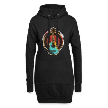 Ukulele - Hoodie-Kleid - Schwarz - Vorne