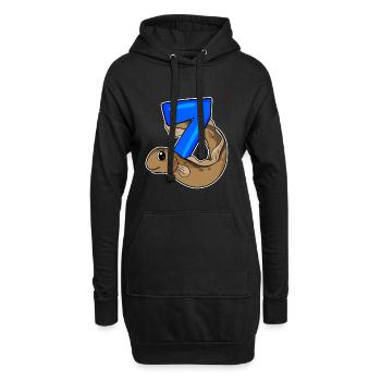 Motif 7ème anniversaire Anguille - 7 ans - Sweat-shirt à capuche long Femme - noir - Devant