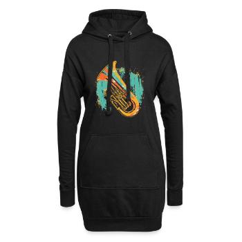 Tuba Graphique - Sweat-shirt à capuche long Femme - noir - Devant