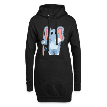 Cue de billard éléphant - Sweat-shirt à capuche long Femme - noir - Devant