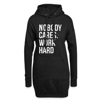 personne ne s’en soucie travaille dur - Sweat-shirt à capuche long Femme - noir - Devant