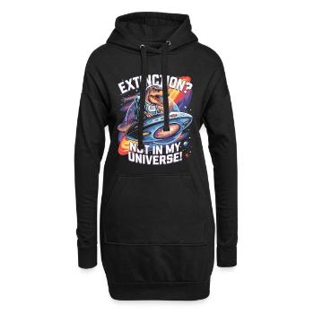 Aussterben? Nicht in meinem Universum - Dino Astronaut - Hoodie-Kleid - Schwarz - Vorne