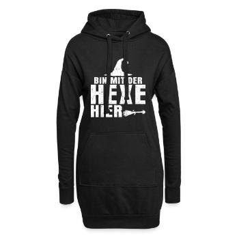 Je suis ici avec la sorcière - Sweat-shirt à capuche long Femme - noir - Devant