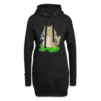 Katze Dart Dartpfeil - Hoodie-Kleid - Schwarz - Vorne
