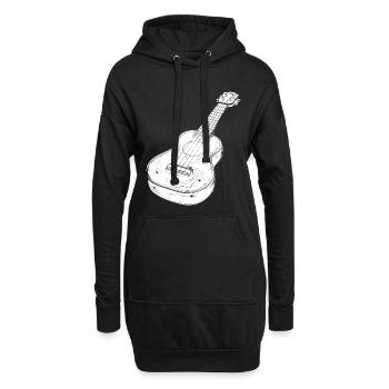 Dessin de ukulélé - Sweat-shirt à capuche long Femme - noir - Devant