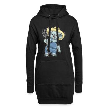 Ferme Fourche des Koalas - Sweat-shirt à capuche long Femme - noir - Devant