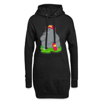 Maulwurf Feuerwehrmann Feuerwehrschlauch Feuerwehr - Hoodie-Kleid - Schwarz - Vorne