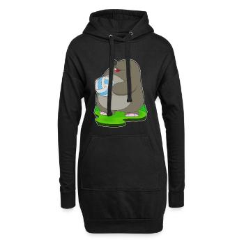 Taupe Joueur de volley-ball Volley-ball - Sweat-shirt à capuche long Femme - noir - Devant