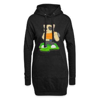 Chien Bodybuilder Haltère Musculation - Sweat-shirt à capuche long Femme - noir - Devant