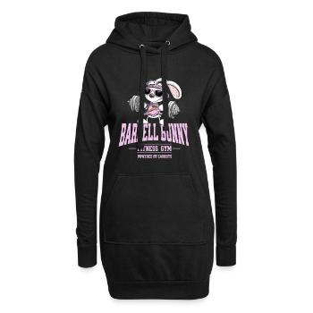 Hase Fitness Kraftsport Gewichtheben Spruch - Hoodie-Kleid - Schwarz - Vorne