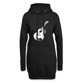 Guitare acoustique - Sweat-shirt à capuche long Femme - noir - Devant