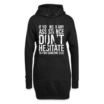 Wenn Sie Hilfe benötigen, zögern Sie nicht, - Hoodie-Kleid - Schwarz - Vorne