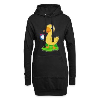 Ente Wecker - Hoodie-Kleid - Schwarz - Vorne