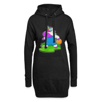 Einhorn Basketballspieler Basketball - Hoodie-Kleid - Schwarz - Vorne