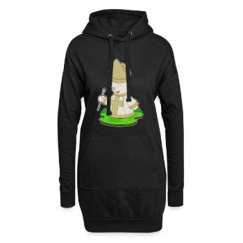 Pièce d’échecs Bishop Chess - Sweat-shirt à capuche long Femme - noir - Devant