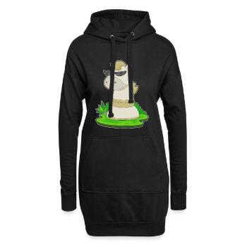 Schachfigur Springer Schach - Hoodie-Kleid - Schwarz - Vorne