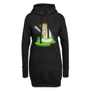 Schachfigur Turm Schach - Hoodie-Kleid - Schwarz - Vorne