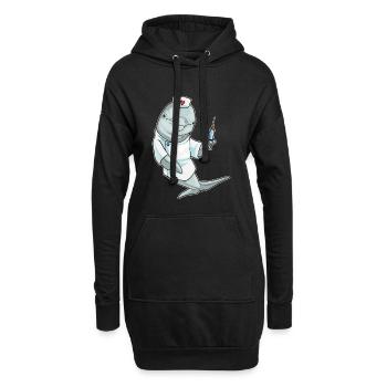 Routine d’infirmière dauphine - Sweat-shirt à capuche long Femme - noir - Devant
