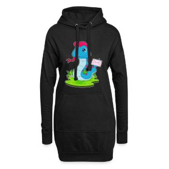 Lettre de serpent - Sweat-shirt à capuche long Femme - noir - Devant