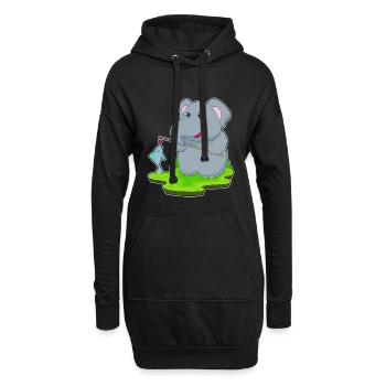 Pêche au poisson éléphant - Sweat-shirt à capuche long Femme - noir - Devant