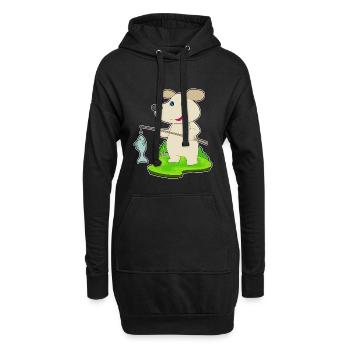 Pêche au poisson Dog Angler - Sweat-shirt à capuche long Femme - noir - Devant