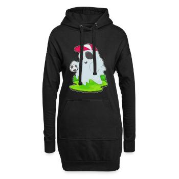 Geist Halloween Fußball - Hoodie-Kleid - Schwarz - Vorne