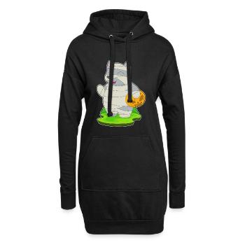 Katze Halloween Mumie - Hoodie-Kleid - Schwarz - Vorne