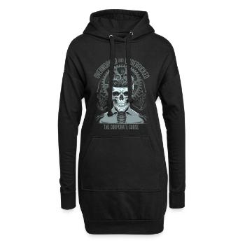 Overworked & Exhausted - Corporate Curse Skull Art - Hoodie Dress - black - Front
