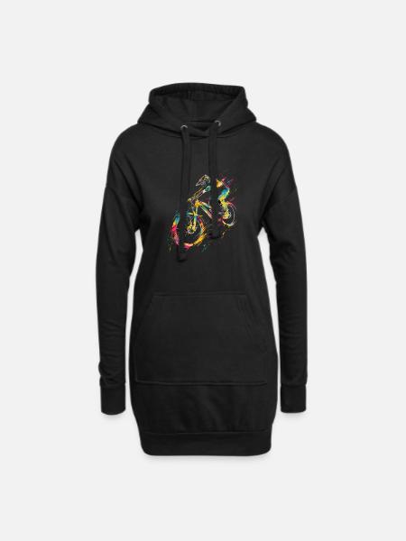 Mountainbiken - Hoodie-Kleid - Schwarz