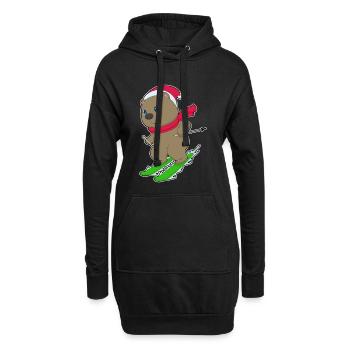 Ski de Noël Bear - Sweat-shirt à capuche long Femme - noir - Devant