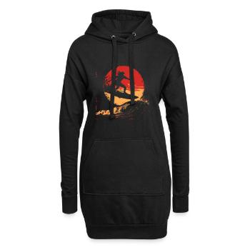 Surferin Sonnenuntergang - Hoodie-Kleid - Schwarz - Vorne