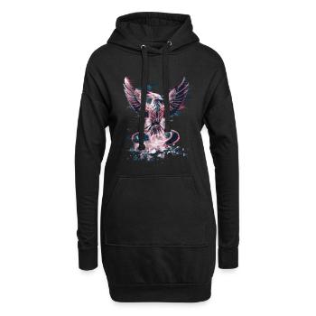 Cyber Phoenix – Renaissance numérique et ascension technologique - Sweat-shirt à capuche long Femme - noir - Devant