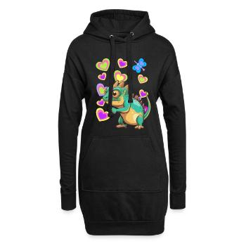 Dino Dinos Kids Enfant Bébé Bambins - Sweat-shirt à capuche long Femme - noir - Devant