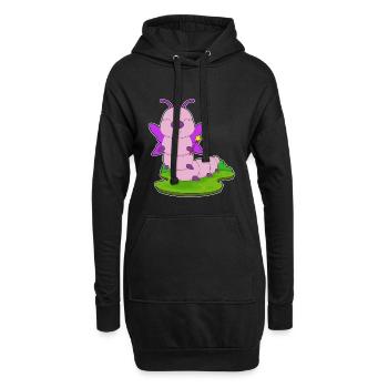 Baguette de fée chenille - Sweat-shirt à capuche long Femme - noir - Devant