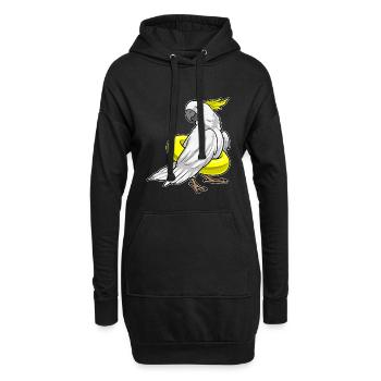 Papagei Schwimmen Schwimmring Sommer - Hoodie-Kleid - Schwarz - Vorne