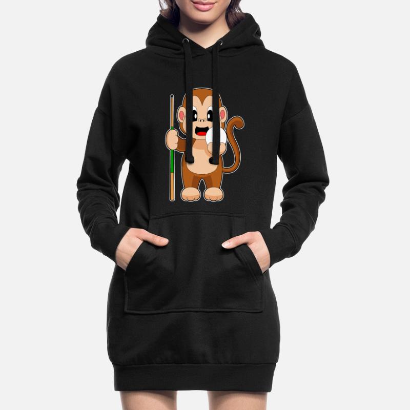 Queue de billard Monkey Sweat-shirt à capuche long Femme