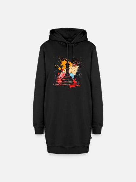 Schachfiguren Graffiti - Hoodie-Kleid - Schwarz