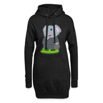 Elefant Handtasche - Hoodie-Kleid - Schwarz - Vorne