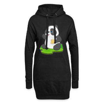 Panda Bier - Hoodie-Kleid - Schwarz - Vorne