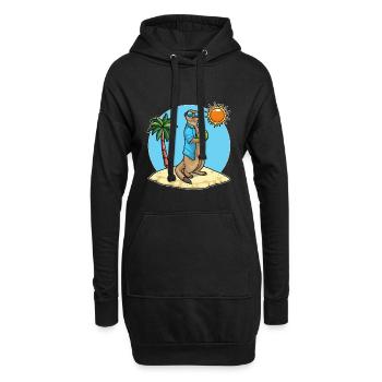 Erdmännchen Strand Kokosnuss Sommer - Sweat-shirt à capuche long Femme - noir - Devant