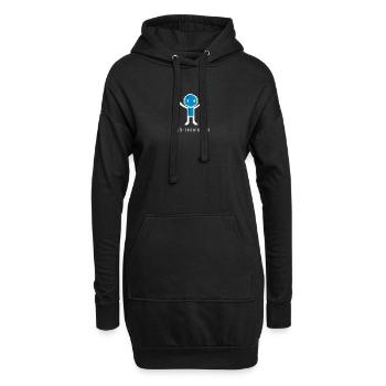 High Resolution Pixel Männchen Absurder Humor - Hoodie-Kleid - Schwarz - Vorne