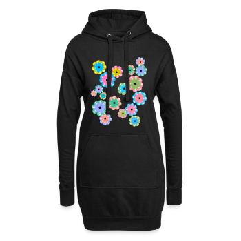 Printemps Début Printemps Fleurs Fleur Anniversaire - Sweat-shirt à capuche long Femme - noir - Devant