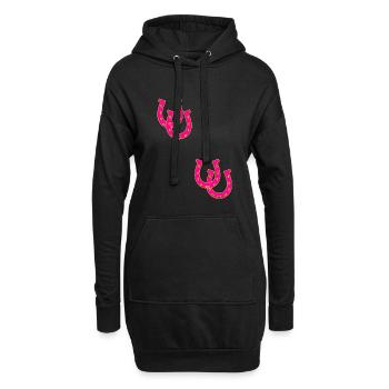 Hufeisen Pferd Reiterin Reiter Pferde - Hoodie-Kleid - Schwarz - Vorne