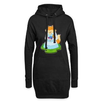 Renard Voile de mariée Mariage - Sweat-shirt à capuche long Femme - noir - Devant