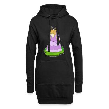 Cerf Voile de mariée Mariage - Sweat-shirt à capuche long Femme - noir - Devant