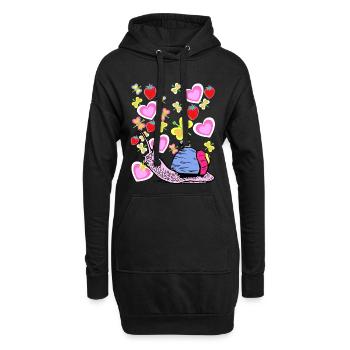Escargots escargots rétro Vintage Kids - Sweat-shirt à capuche long Femme - noir - Devant
