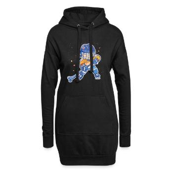 Kleiner Eishockeyspieler - Hoodie-Kleid - Schwarz - Vorne